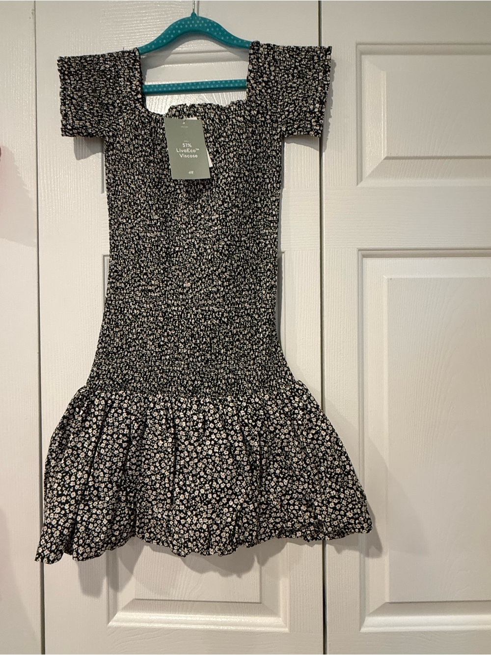 H&M Black Floral Mini Dress